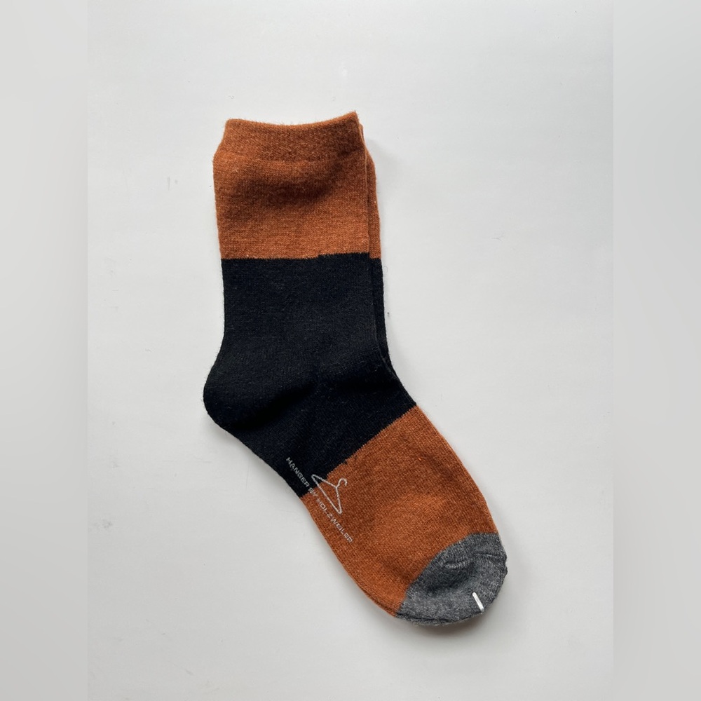 Hanger by holzweiler Black and Brown Women's Wool Sock